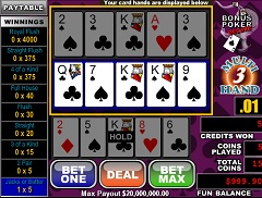 Bonus Poker Deluxe 3 hands 