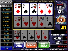Double Bonus Poker 3 hands 