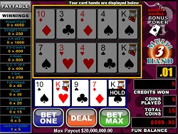 Double Double Bonus Poker 3 hands 